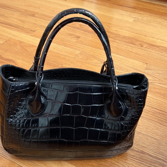 FURLA Croco Embossed Leather Handbag - Picture 2 of 10